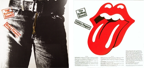 Portada y contraportada disco Sticky Fingers. Rolling Stones