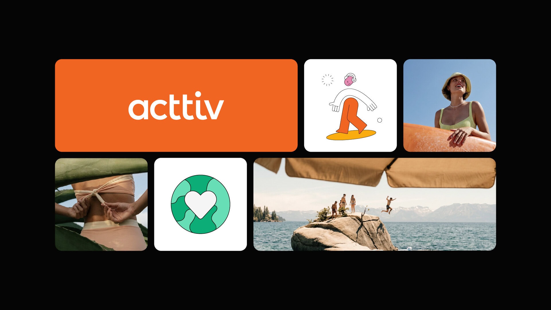 Sistema de identidad visual Acttiv y sus elementos gráficos